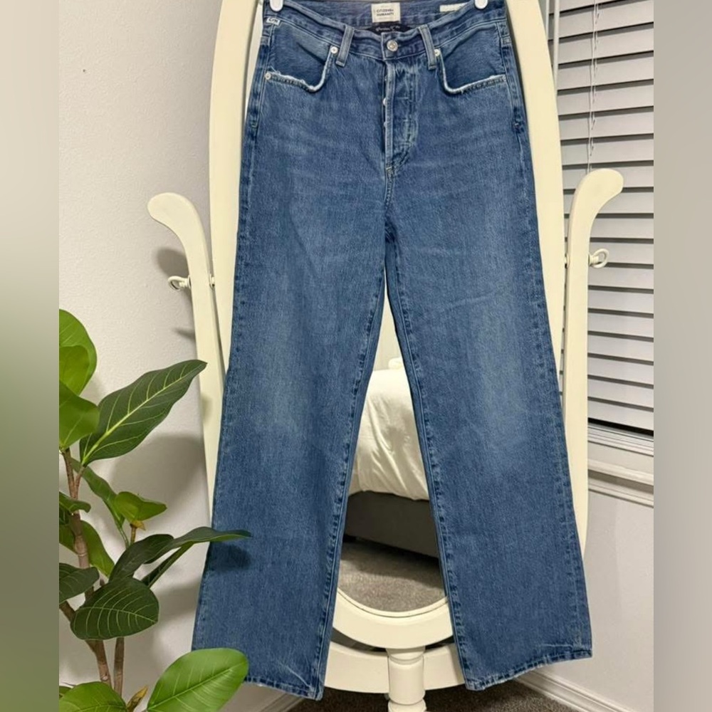 Citizens Of Humanity Wide Leg Blue Jeans